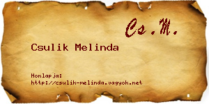 Csulik Melinda névjegykártya