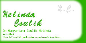 melinda csulik business card